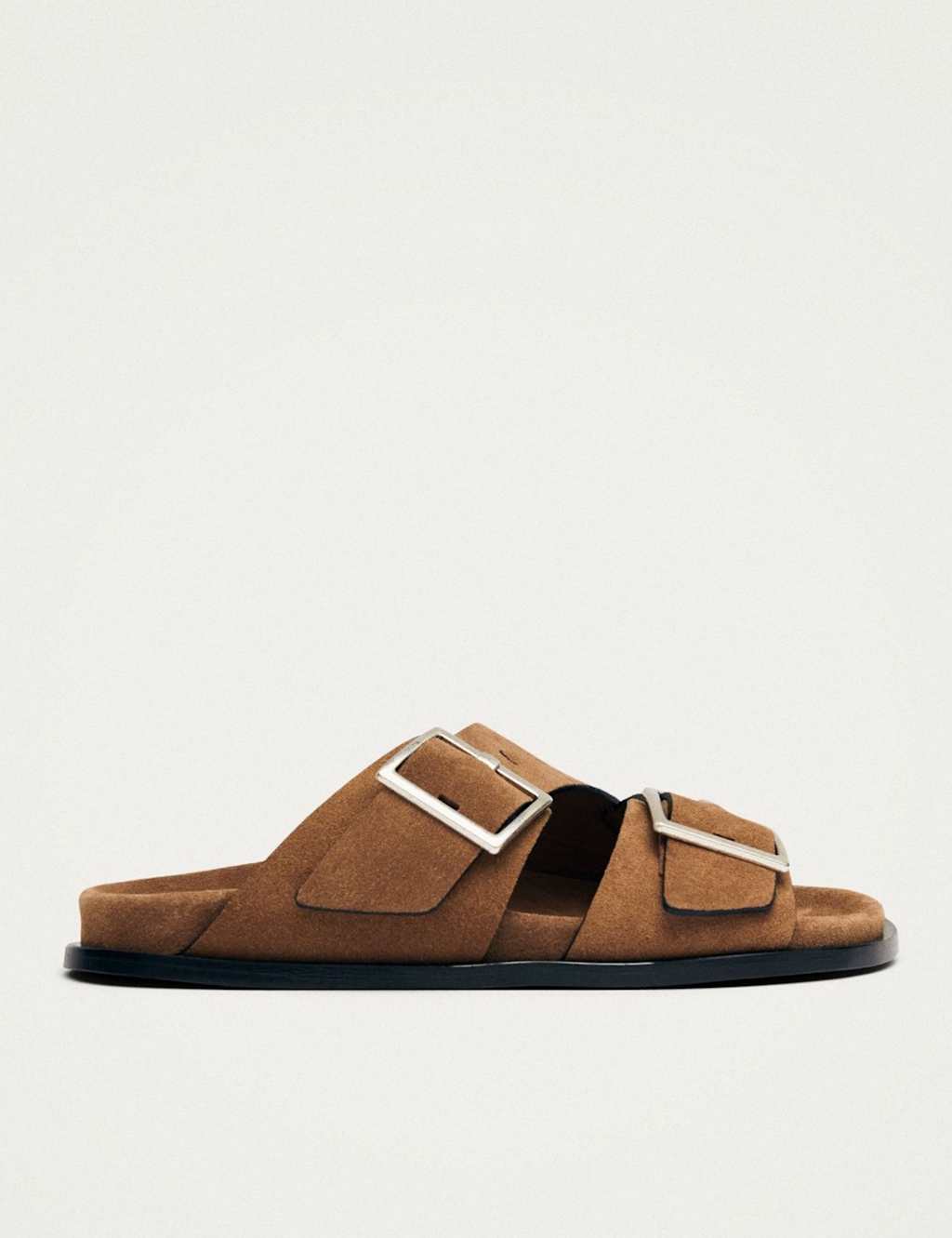 Alohas Women's Suede Crossover Buckle Flat Sandals - 5 - Brown - Available at M&S