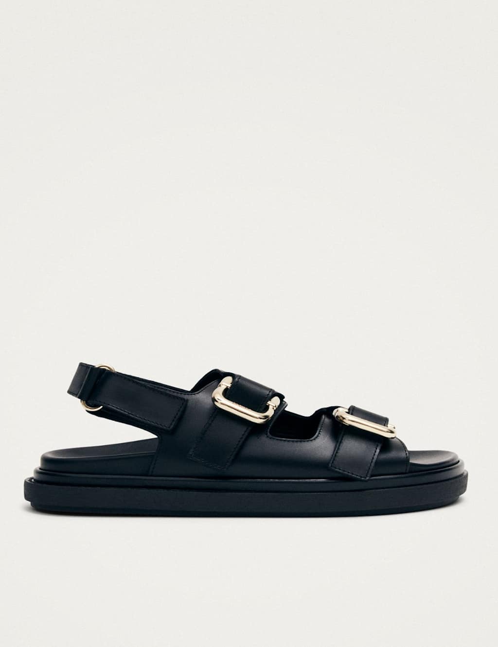 Alohas Women's Leather Buckle Flat Slingback Sandals - 4 - Black - Available at M&S