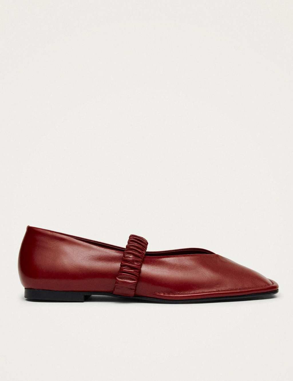 Alohas Women's Leather Slip On Flat Ballet Pumps - 6 - Red - Available at M&S