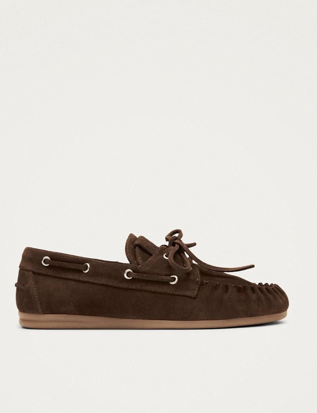 Alohas Women's Leather Lace Up Flat Loafers - 8 - Brown - Available at M&S