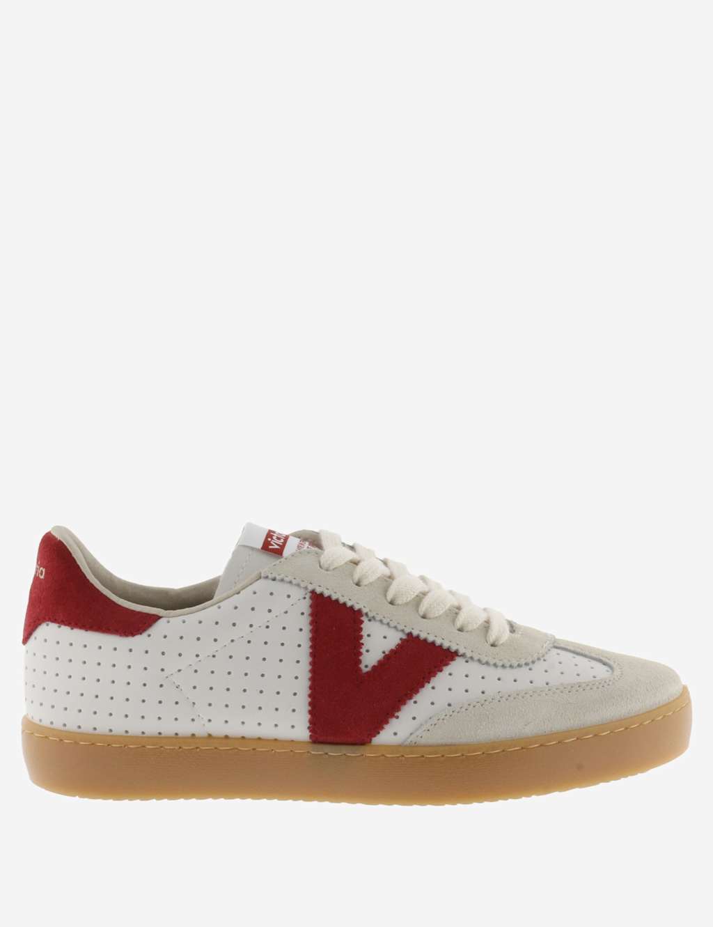 Victoria Women's Lace Up Side Detail Trainers - 8 - Red - Available at M&S