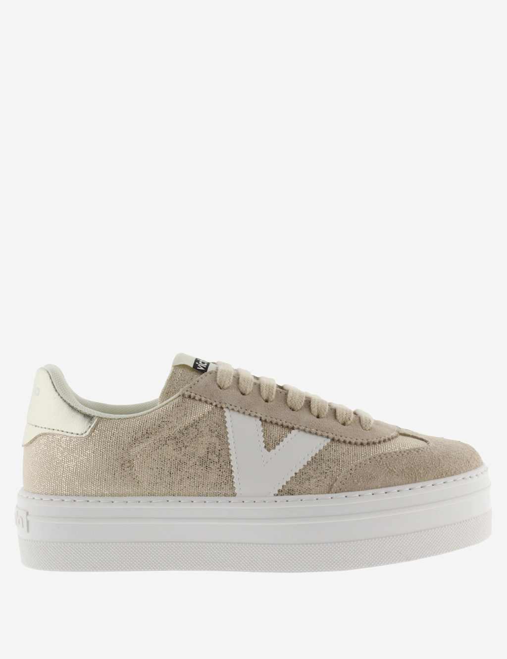 Victoria Women's Glitter Platform Trainers - 7 - Gold - Available at M&S