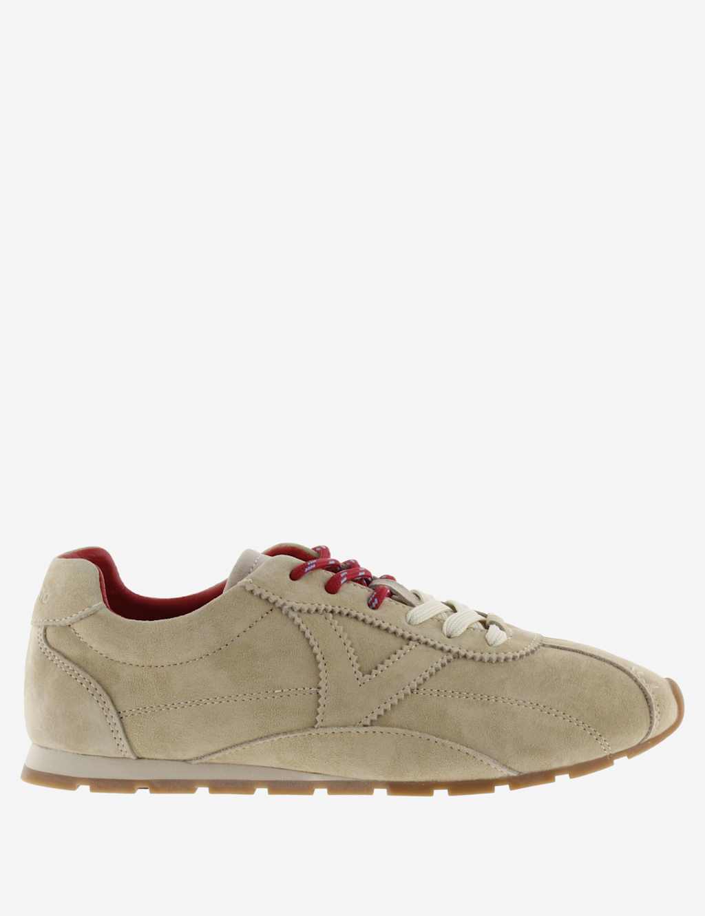 Victoria Women's Suede Side Detail Trainers - 7 - Beige - Available at M&S