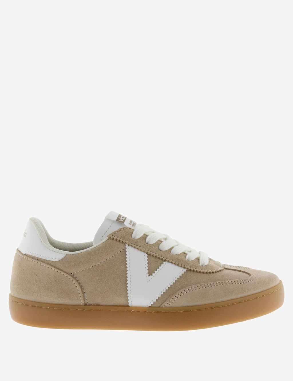 Victoria Women's Suede Cup Sole Trainers - 7 - Beige - Available at M&S
