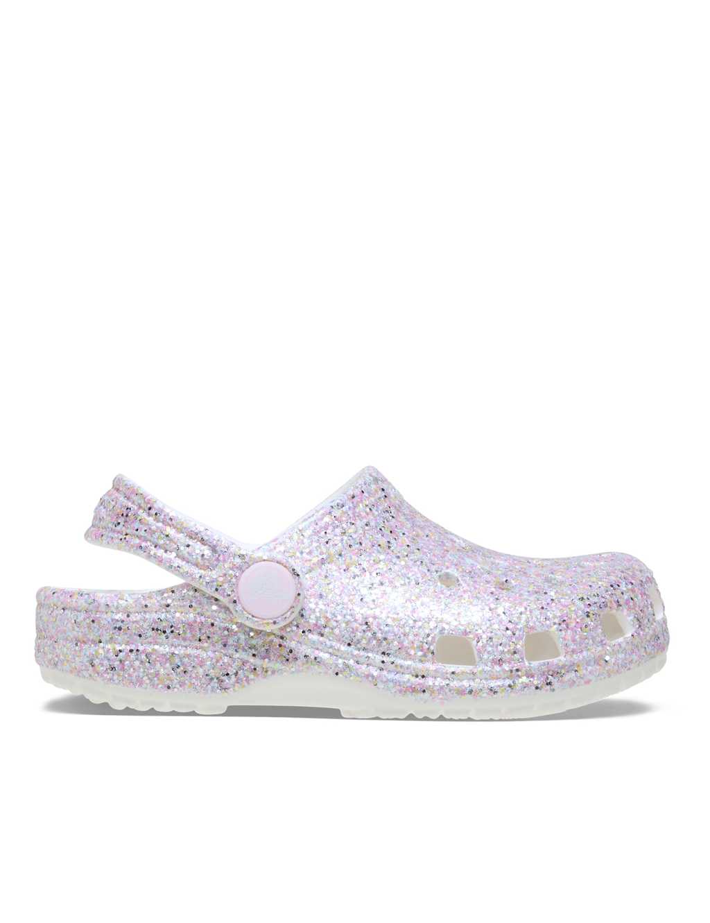 Crocs Girls Classic Fantasy Glitter Clogs (4-10 Small) - 9 - White Mix - Available at M&S