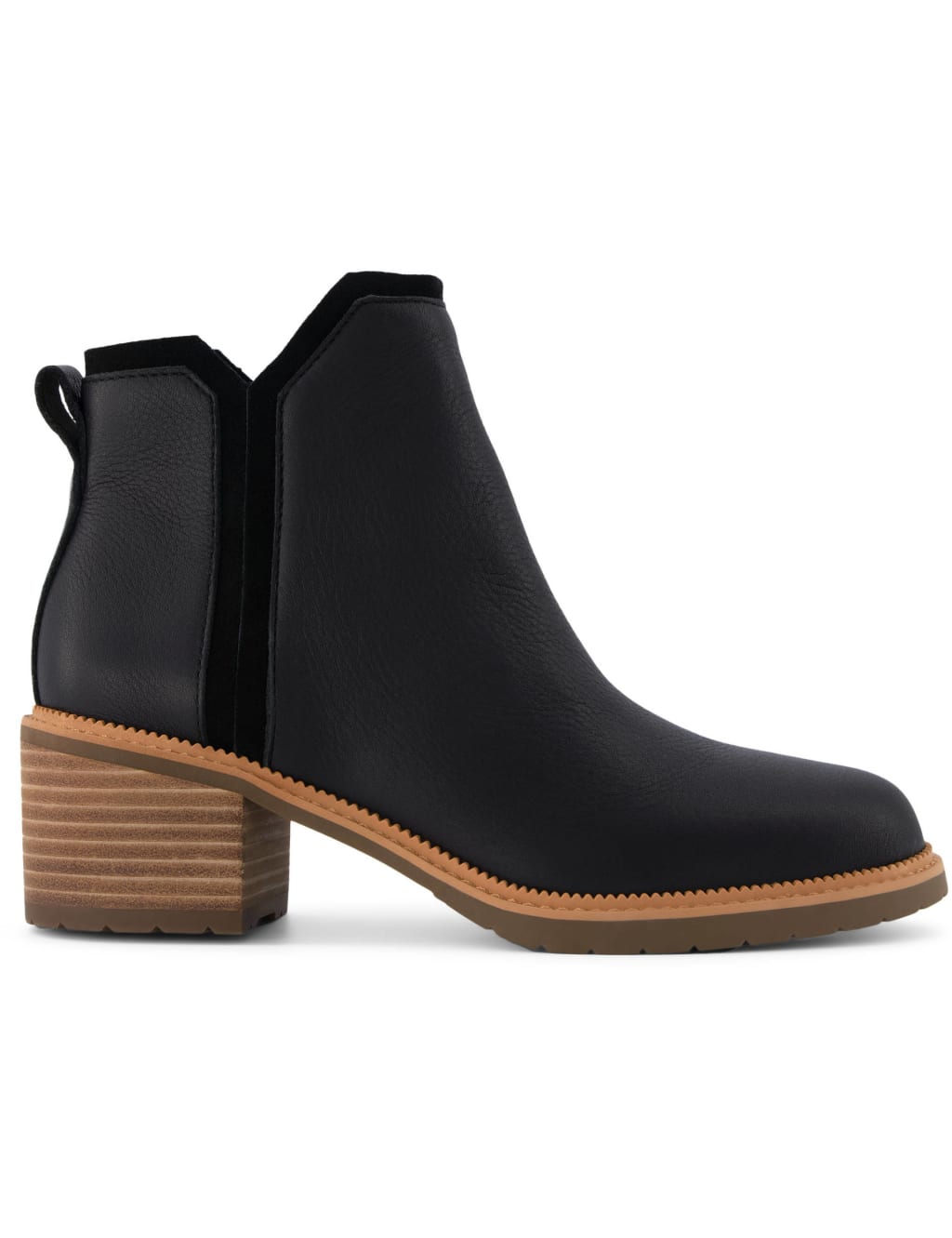 Leather Block Heel Ankle Boots
