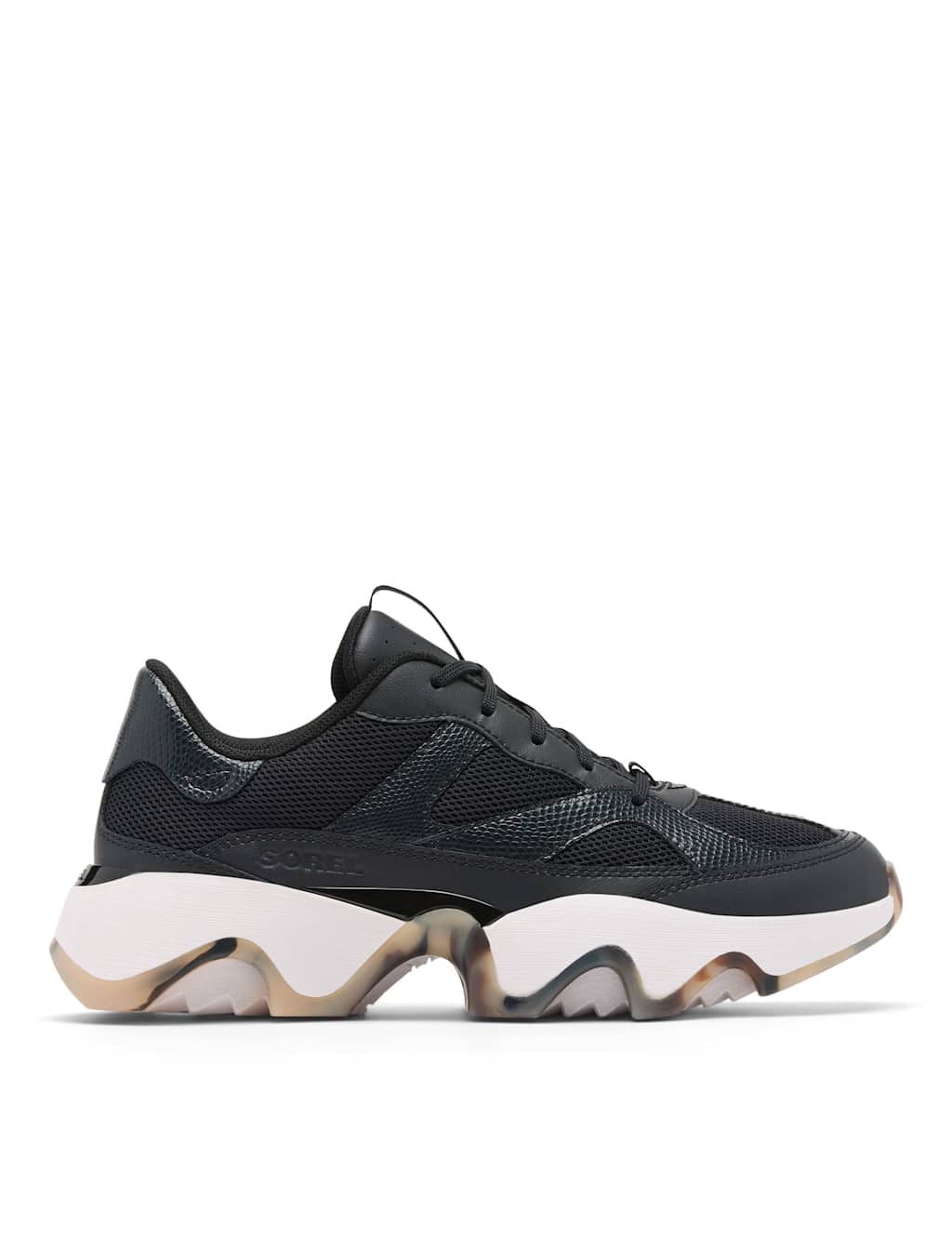Sorel Women's Kinetic Array Leather Platform Trainers - 5 - Black Mix - Available at M&S