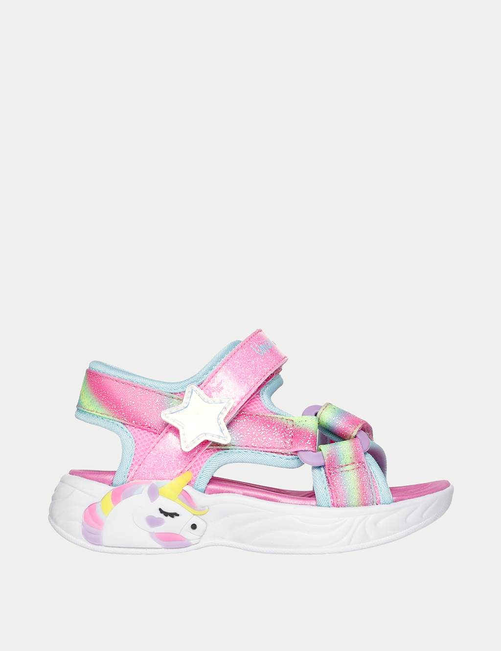 Kids' Light-up Unicorn Riptape Sandals (4 Small - 4 Large)