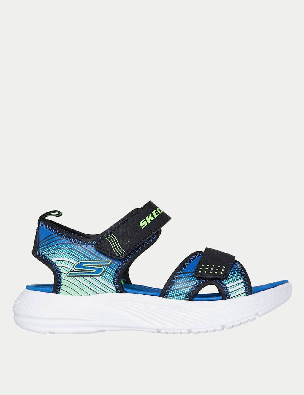 Skechers Boys Microspec-Splash Riptape Sandals (9 ½ Small - 4 Large) - 10½ - Black/Grey - Available at M&S