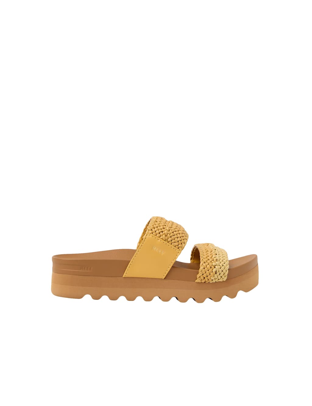 Reef Women's Cushion Vista Woven Flatform Sliders - 7 - Yellow Mix - Available at M&S