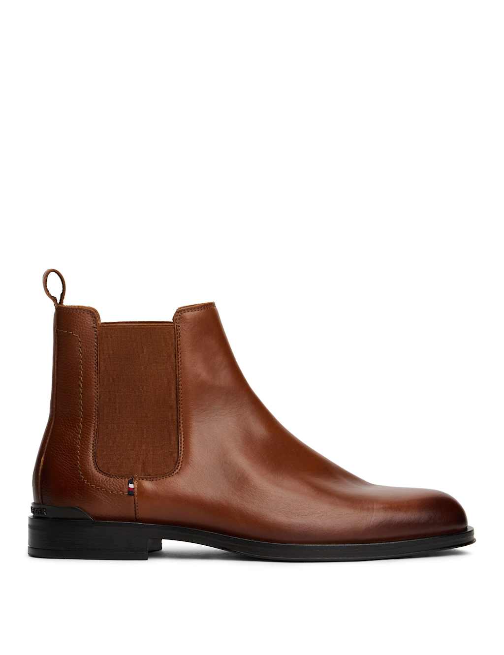 Tommy Hilfiger Corporate Leather Chelsea Boots Tan