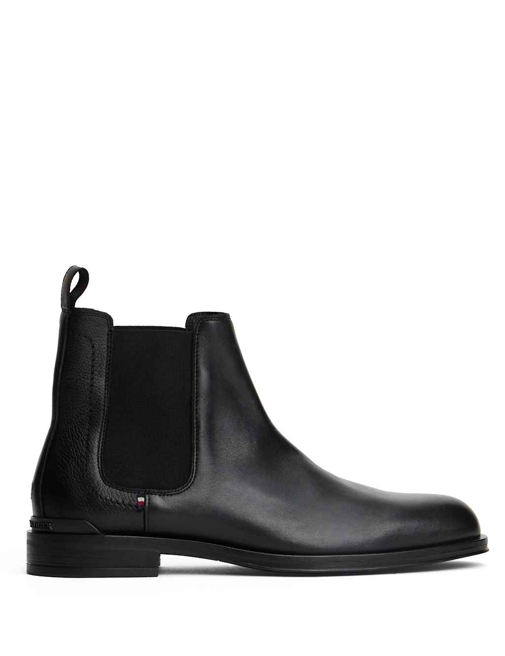 Tommy Hilfiger Corporate Leather Chelsea Boots Black