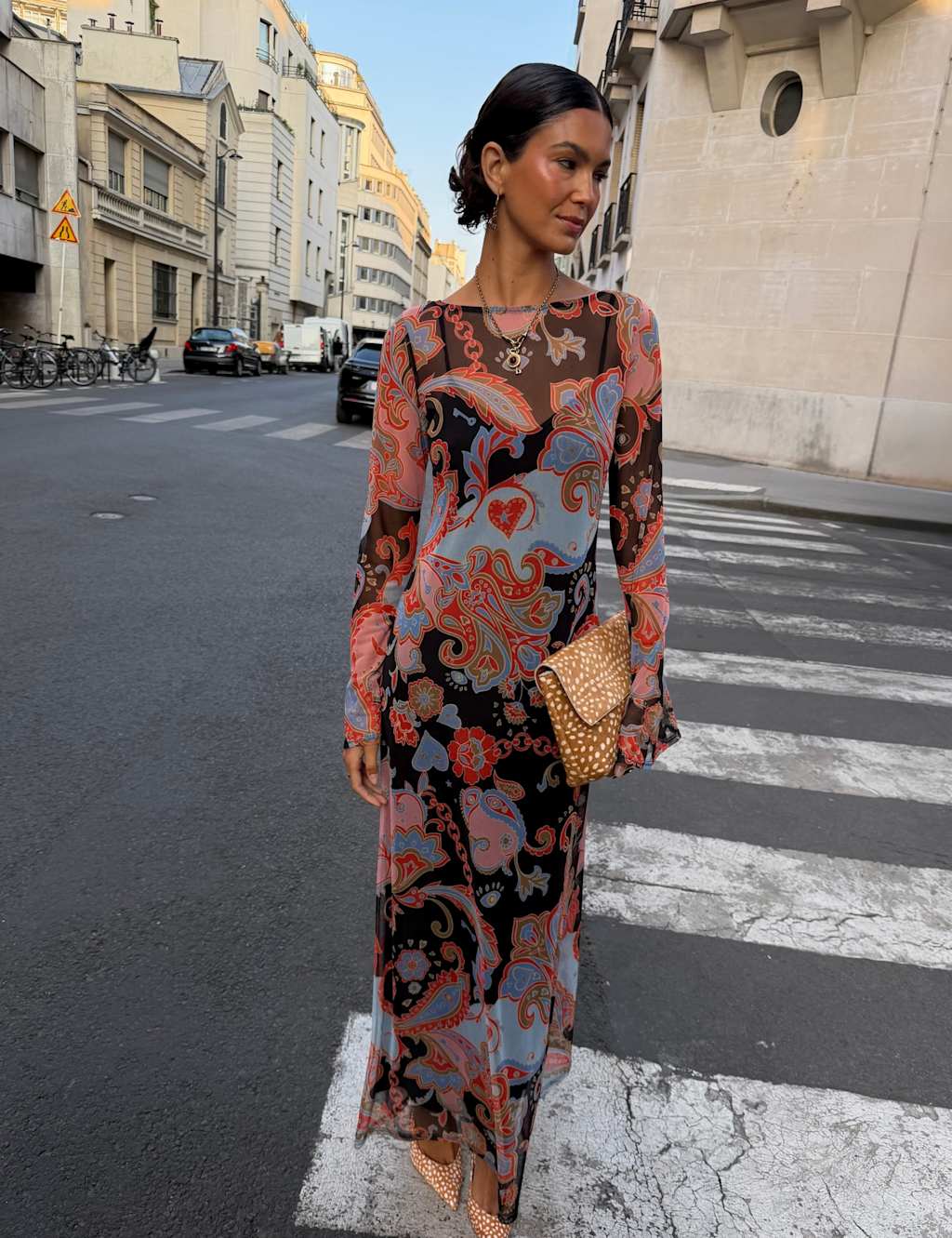 Never Fully Dressed Women's Mesh Paisley Slash Neck Midaxi Dress - 10 - Multi - Available at M&S