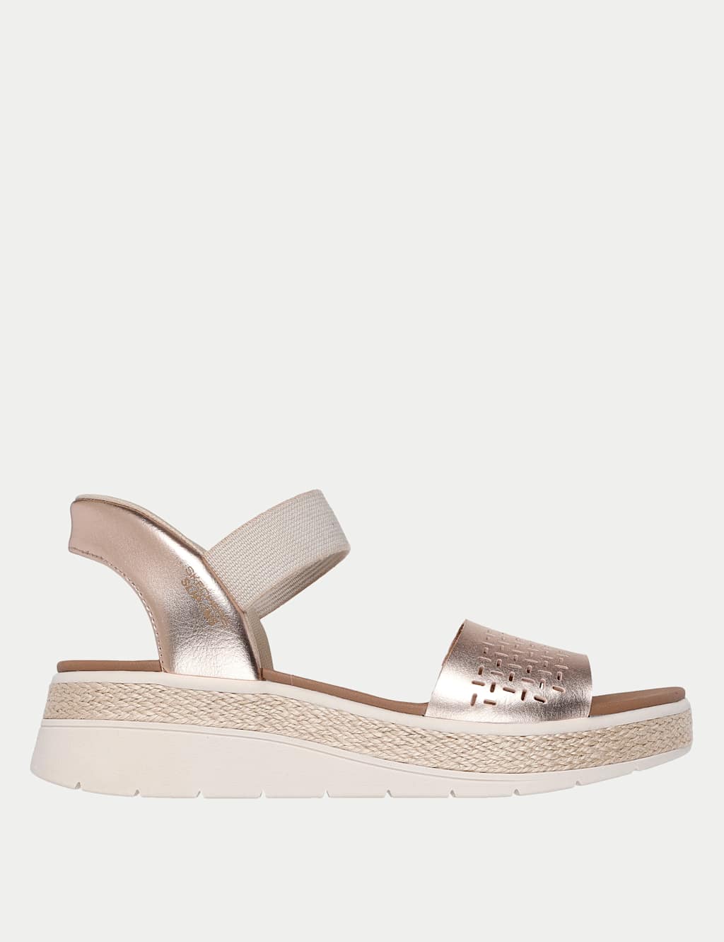 Skechers BOBS Slip-Ins Sun Ray Metallic Sandals Golden Rose