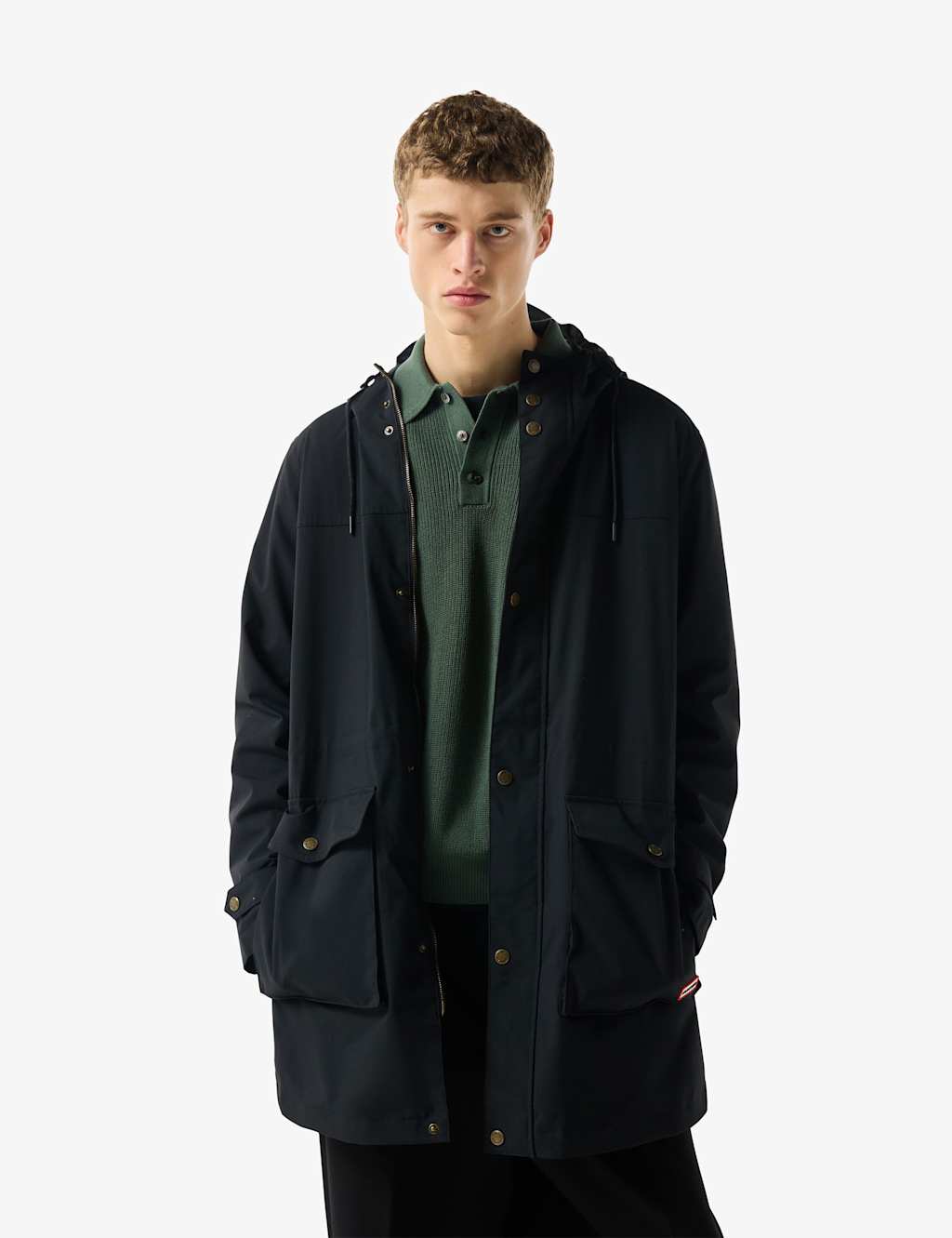 Hunter Men's Lightweight Waterproof Parka Jacket - L - Black - Available at M&S