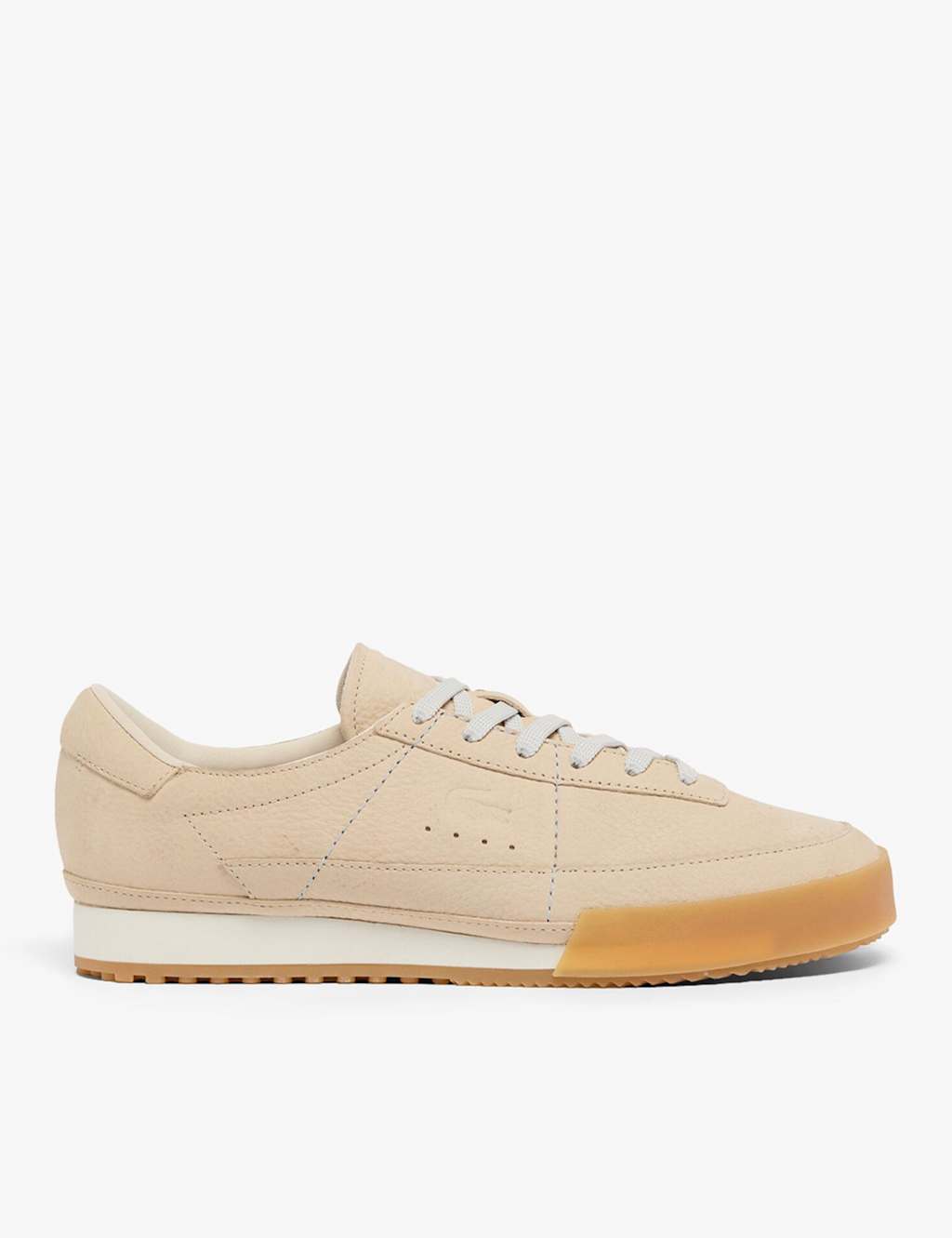 Lacoste Men's Suede Lace Up Trainers - 10 - Natural - Available at M&S