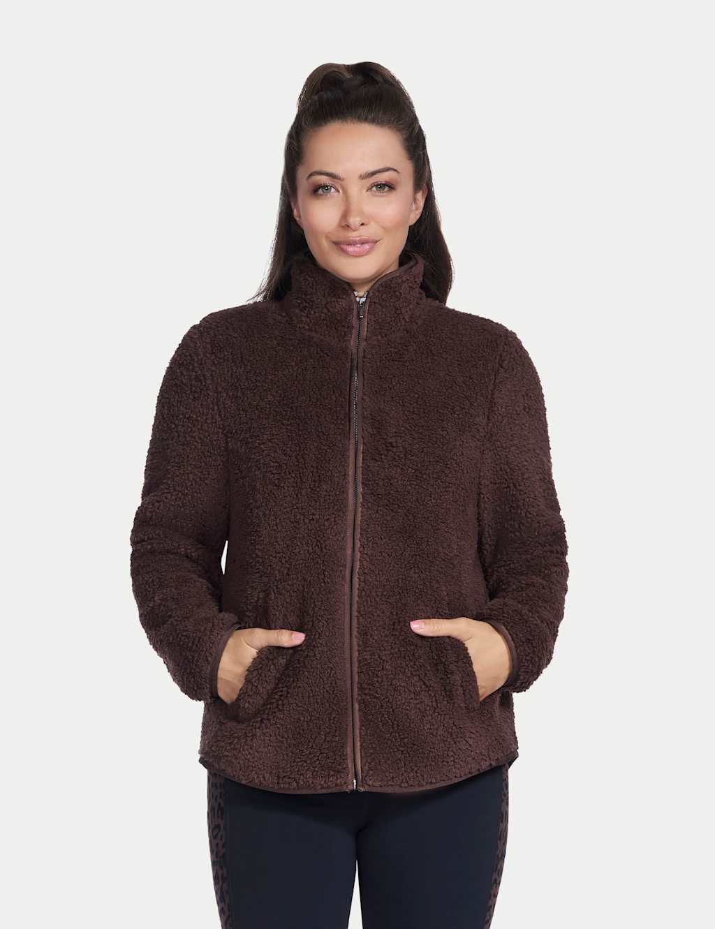 Skechers Skech-Sherpa Fleece Textured Jacket Dark Brown