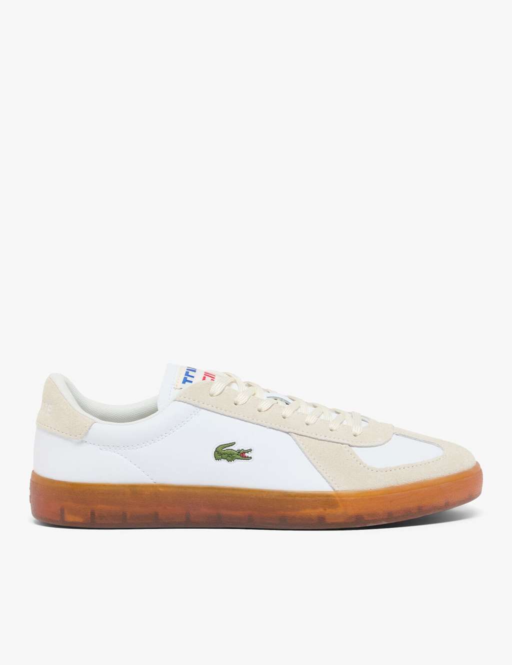 Lacoste Men's Baseshot Pro Leather Lace-Up Trainers - 9 - White Mix - Available at M&S