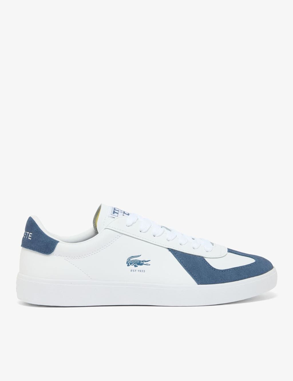 Lacoste Men's Baseshot Pro Leather Lace-Up Trainers - 9 - White Mix - Available at M&S