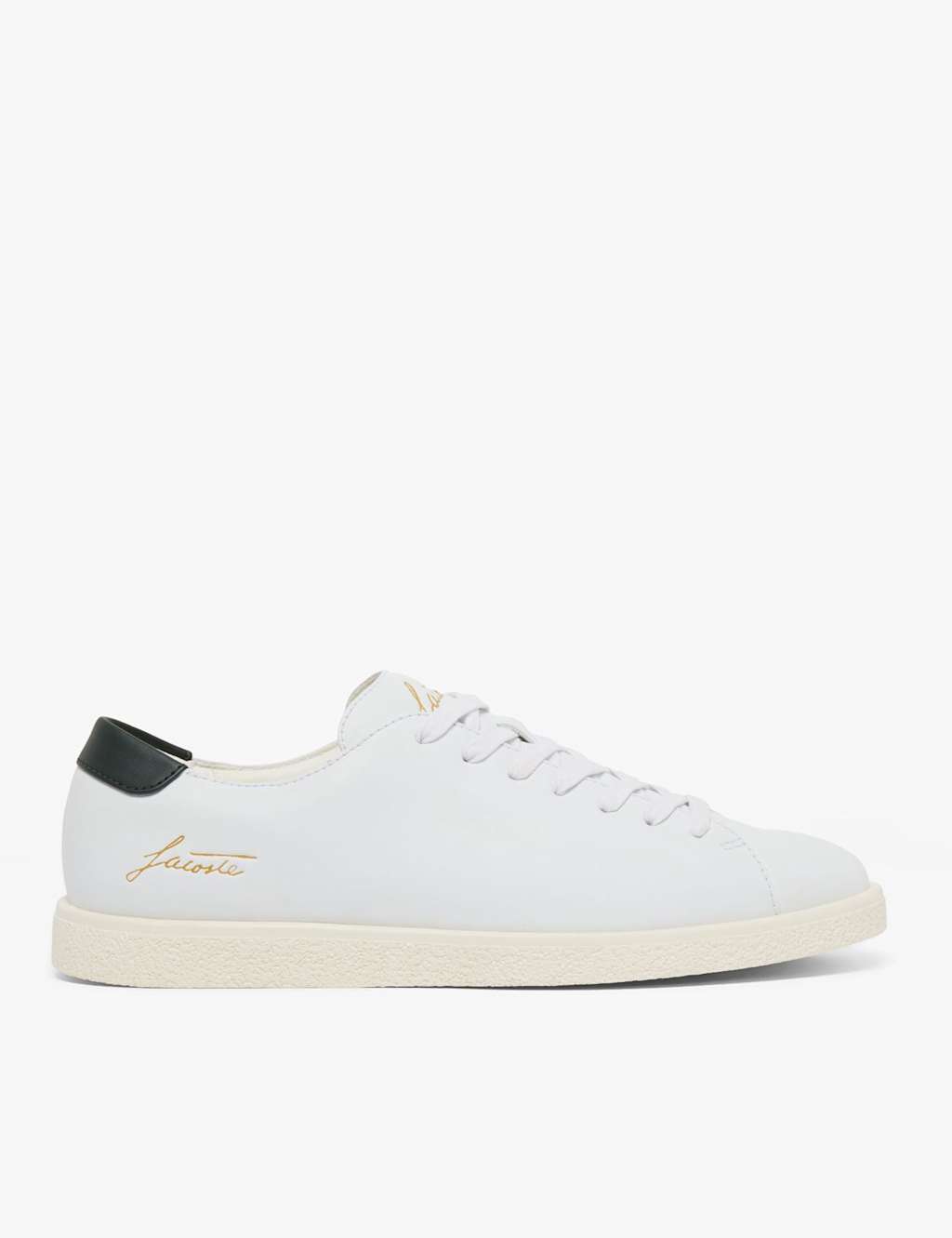 Lacoste Men's Leather Lace Up Trainers - 9 - Soft White - Available at M&S