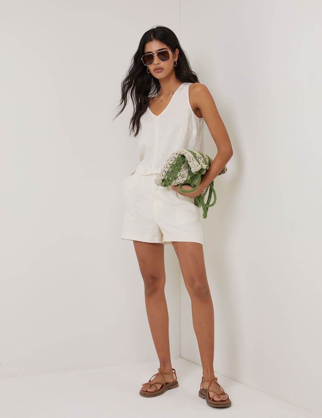 Nobody's Child Women's Pure Cotton Shorts - 8 - Cream - Available at M&S