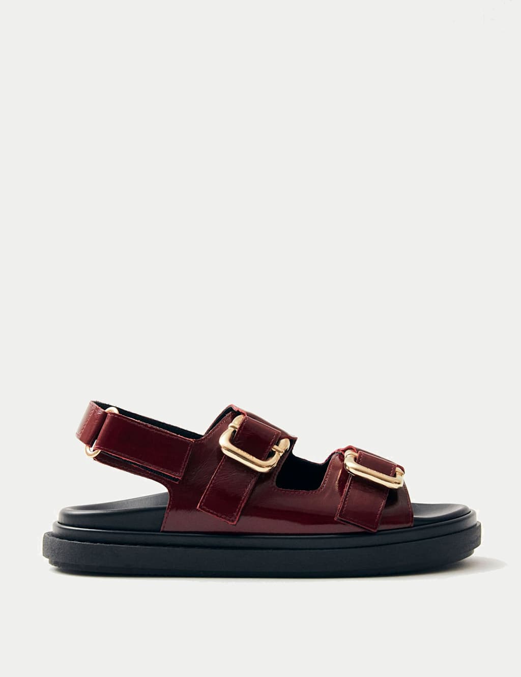 Harper Onix Leather Buckle Footbed Sandals