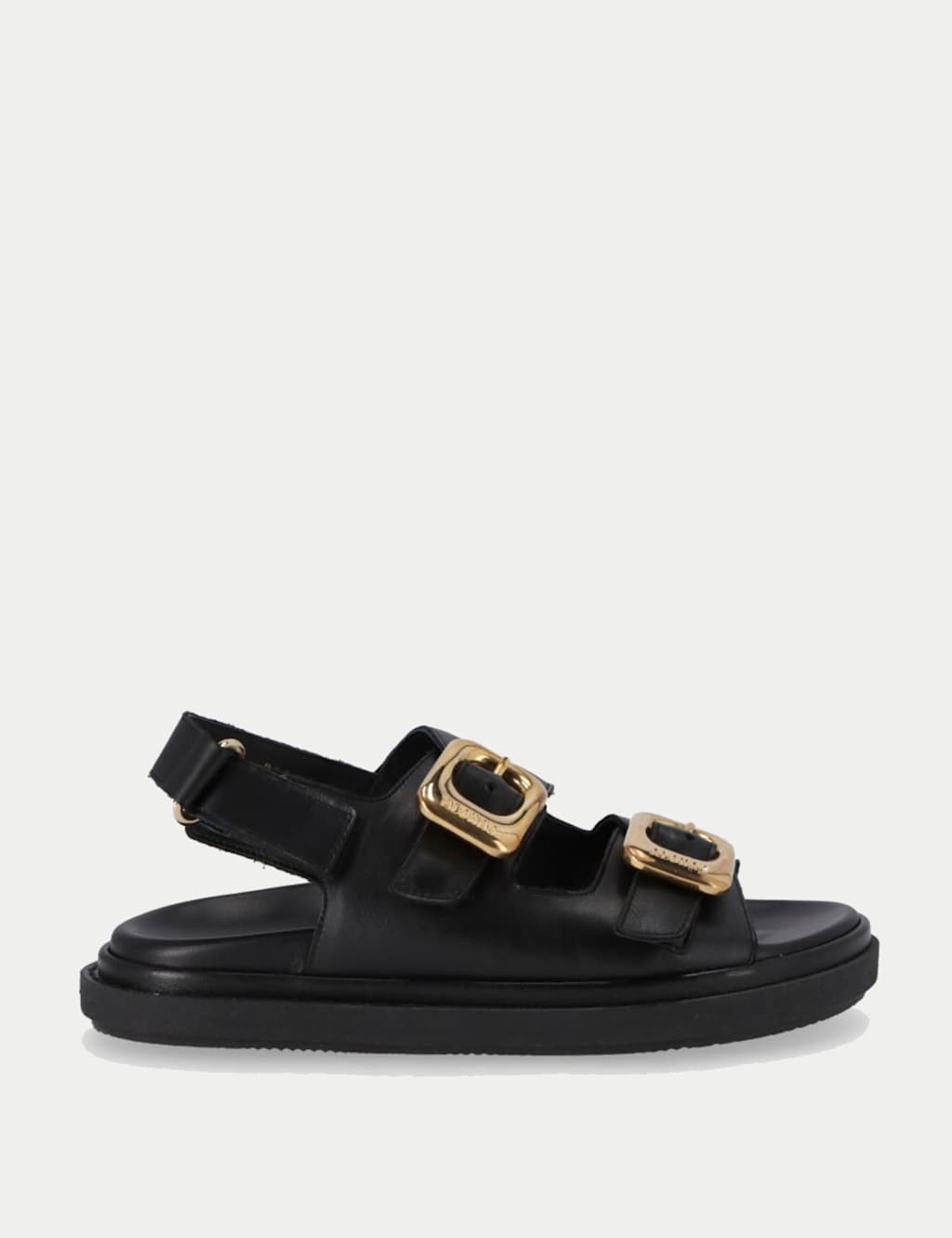Daria Leather Buckle Flat Sandals