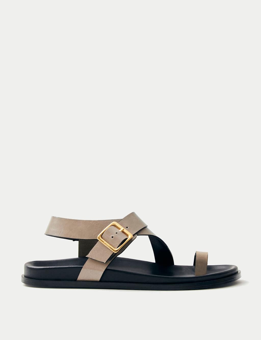 Alohas Women's Siren Leather Flat Toe Loop Sandals - 6 - Beige, Beige