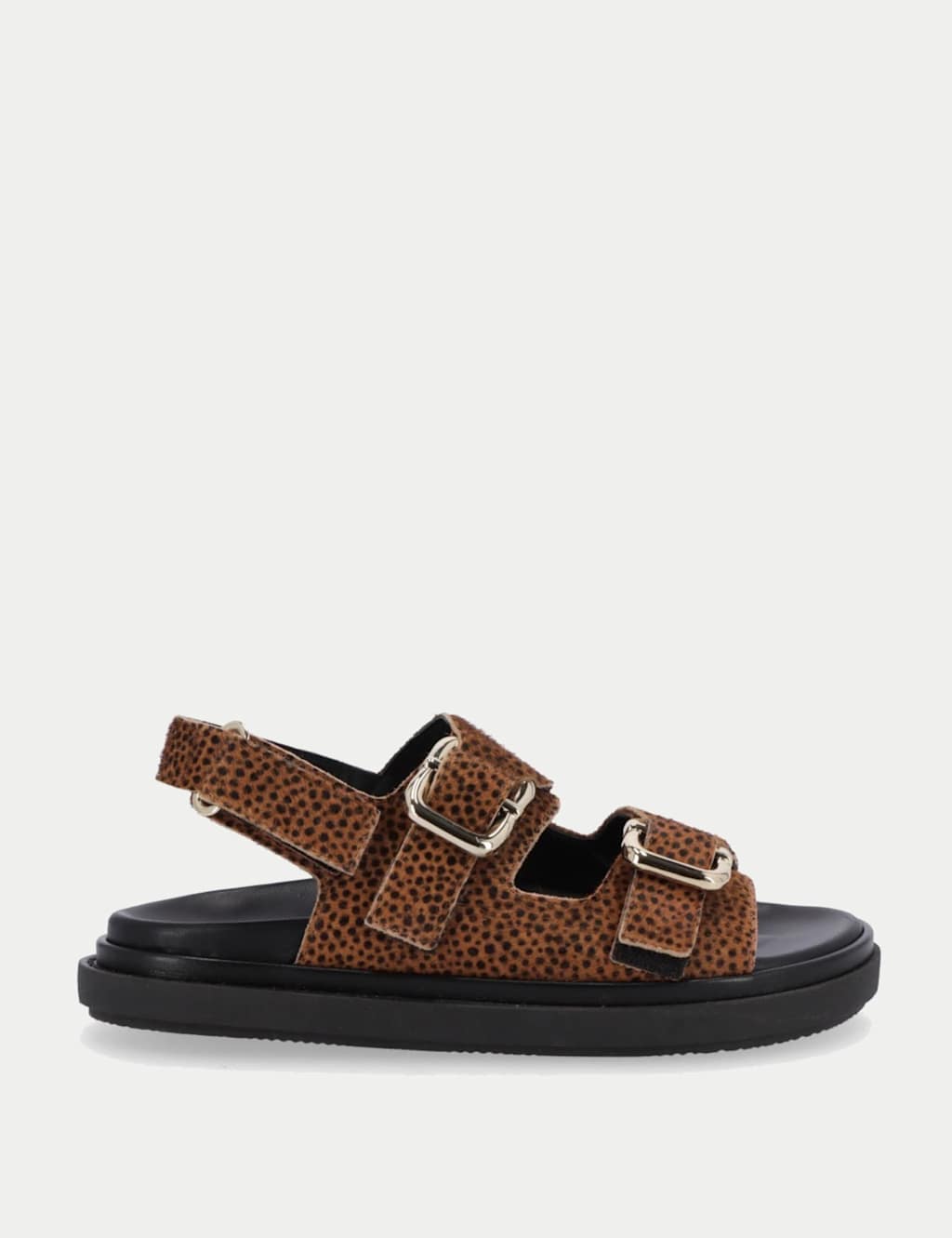 Harper Suede Leopard Print Footbed Sandals