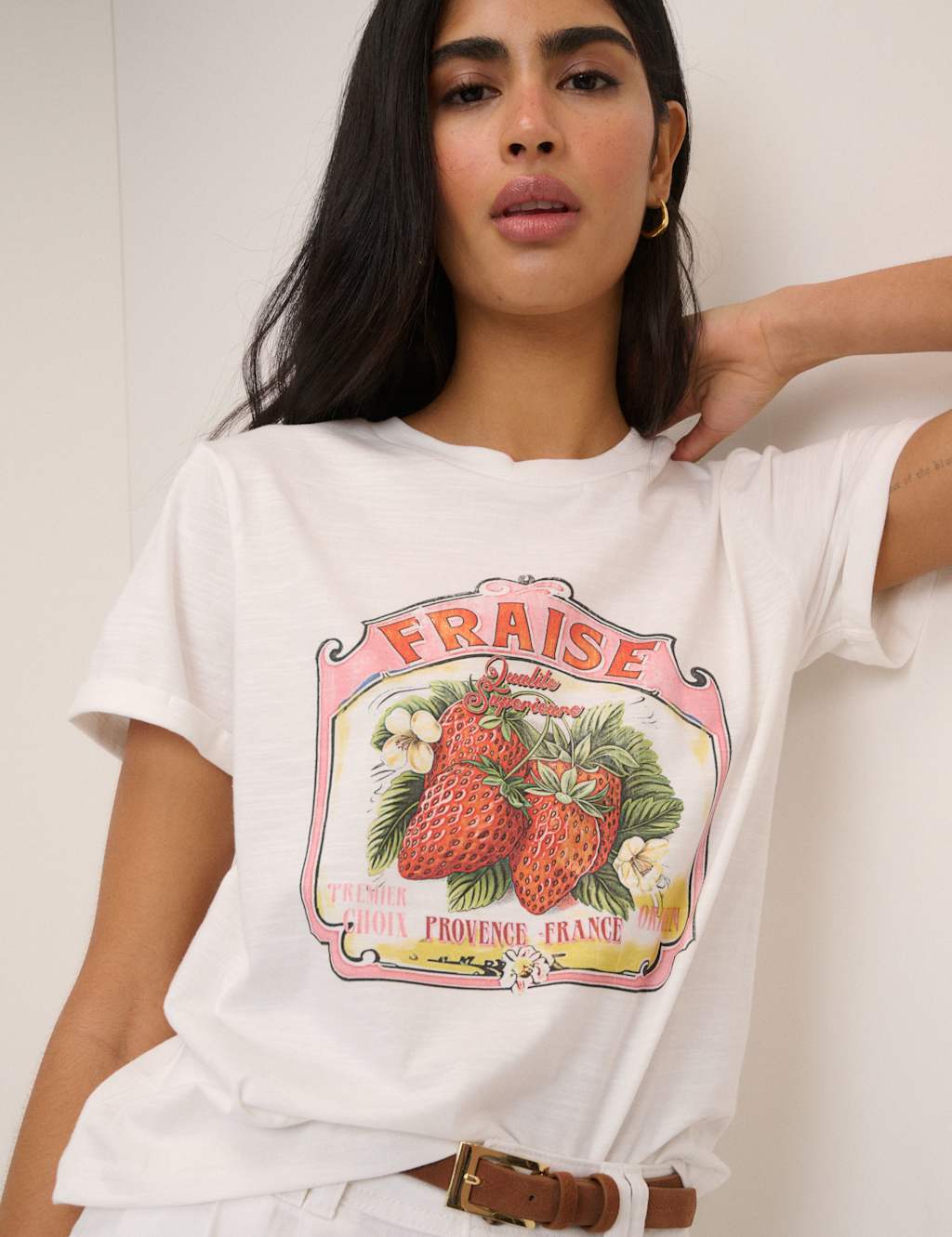 Nobody's Child Women's Pure Cotton Graphic T-Shirt - Small - Cream - Available at M&S