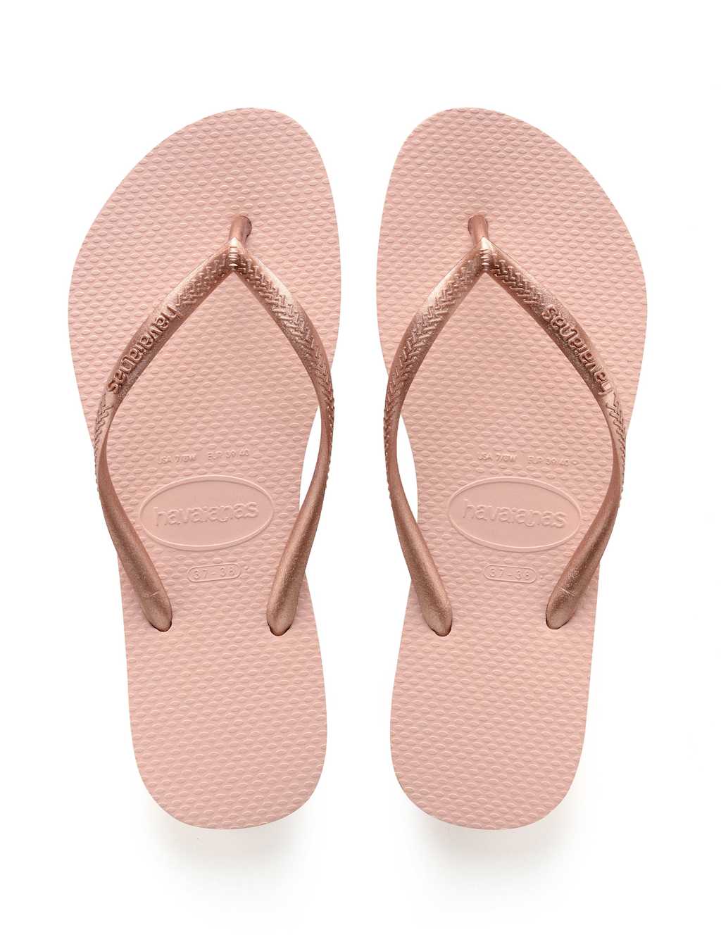 Havaianas Women's Slim Metallic Flip Flops - 41/42 - Light Pink - Available at M&S