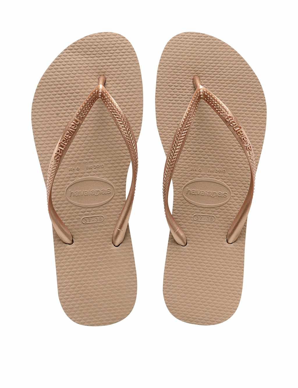 Havaianas Women's Slim Metallic Flip Flops - 37/38 - Gold - Available at M&S