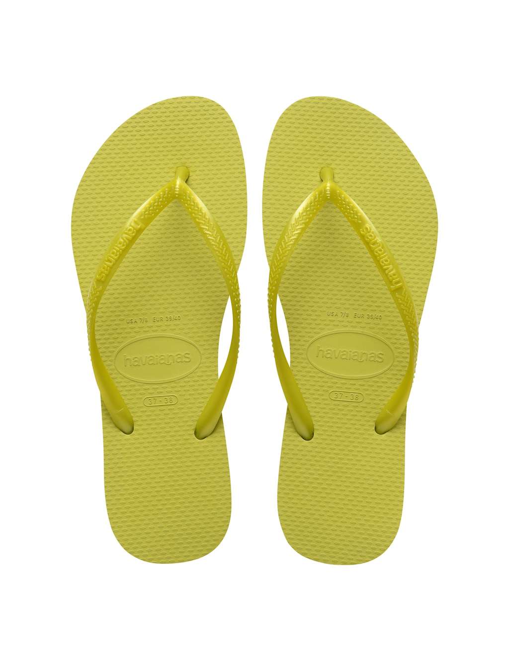 Havaianas Women's Slim Metallic Flip Flops - 35/36 - Lime Green - Available at M&S