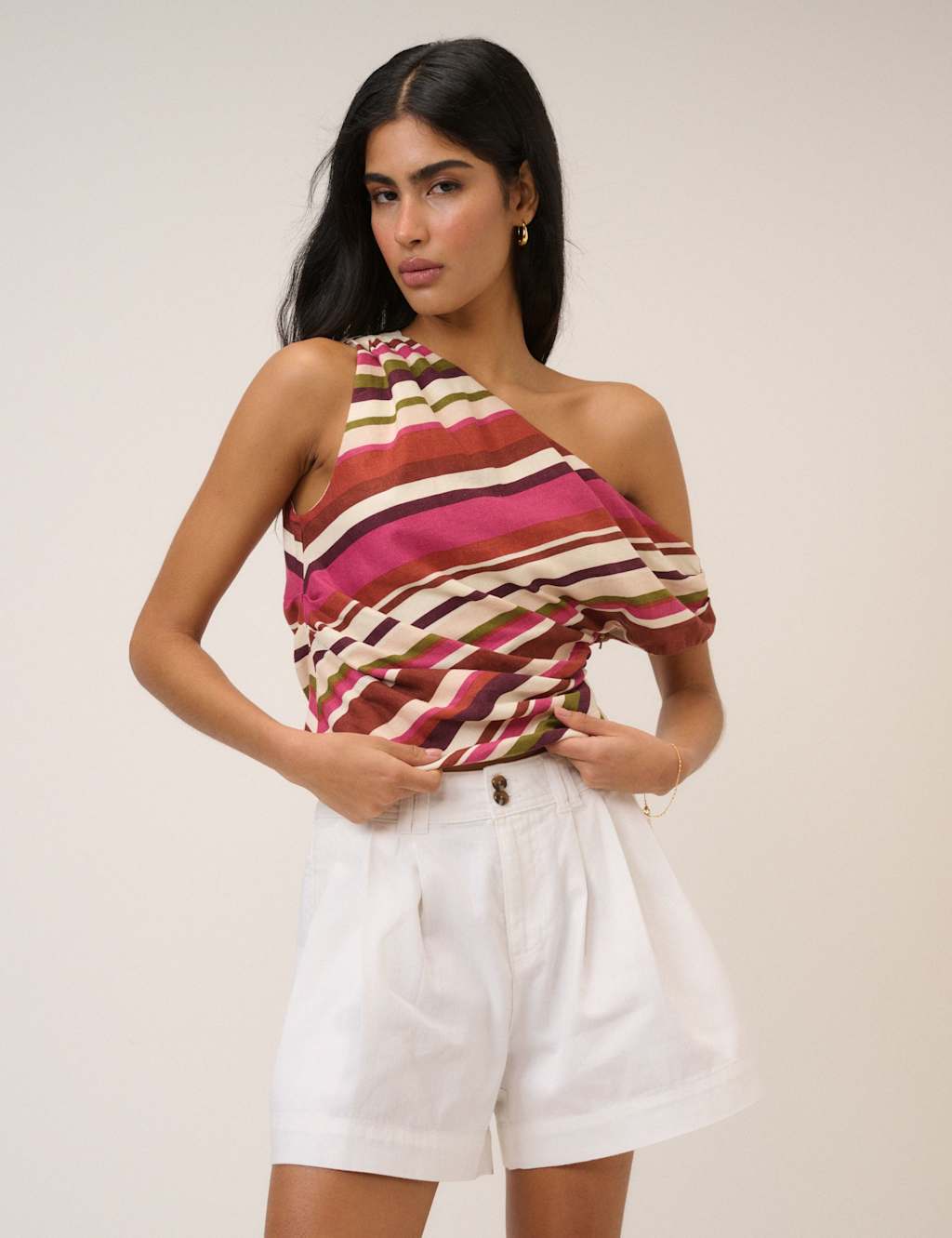 Nobody's Child Women's Linen Rich Striped Top - 8 - Multi - Available at M&S