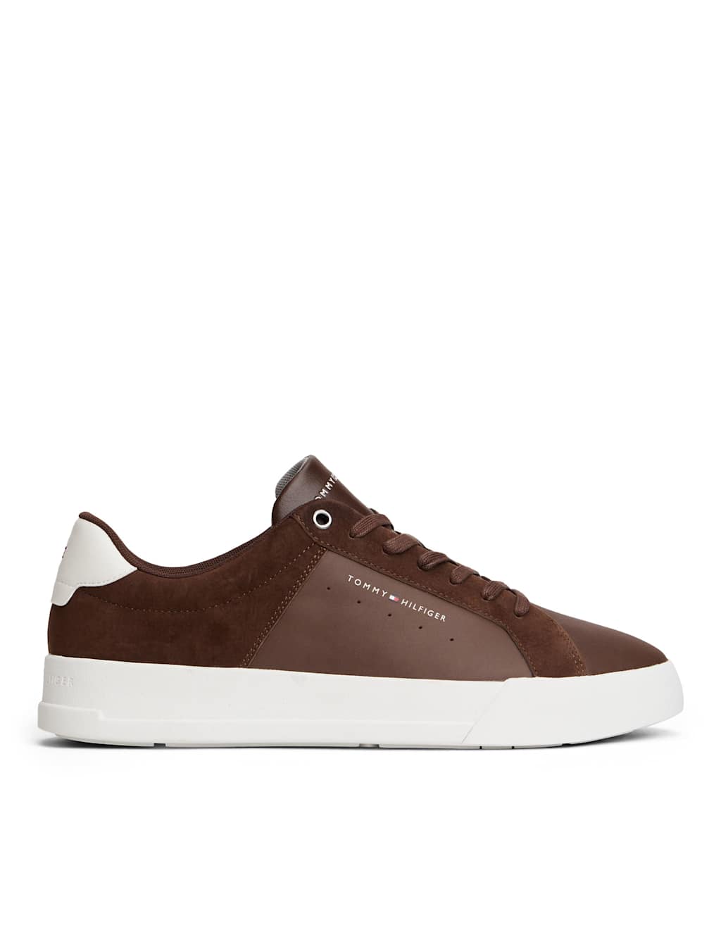 Tommy Hilfiger TH Court Leather Trainers Brown
