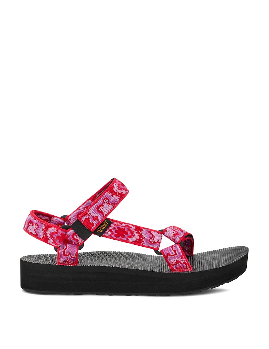Floral Ankle Strap Flatform Sandals
