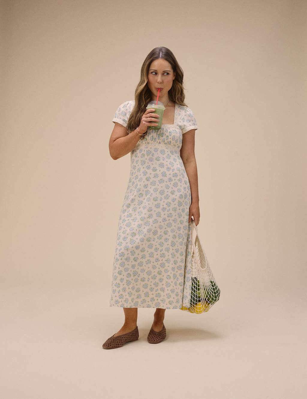 Nobody's Child X Louise Thompson Women's Pure Cotton Floral Bandeau Midi Dress - 6 - White Mix - Available at M&S