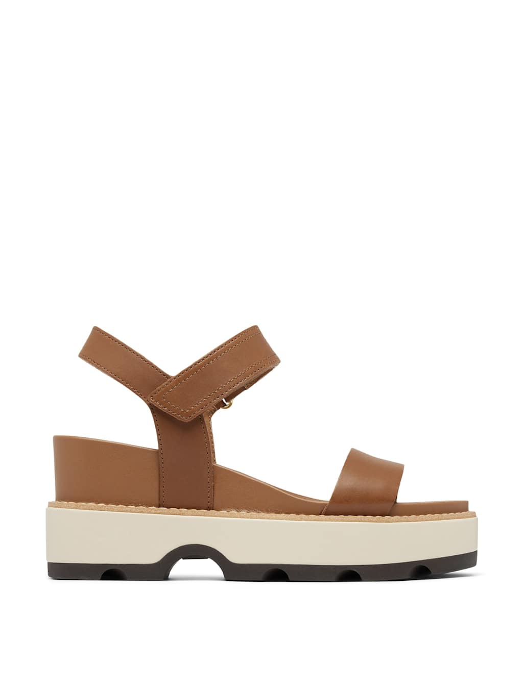 Joanie Leather Ankle Strap Wedge Sandals
