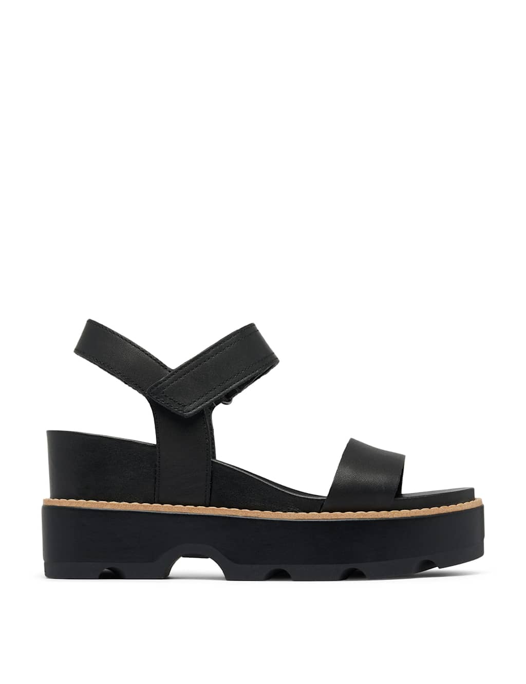 Joanie Leather Ankle Strap Wedge Sandals