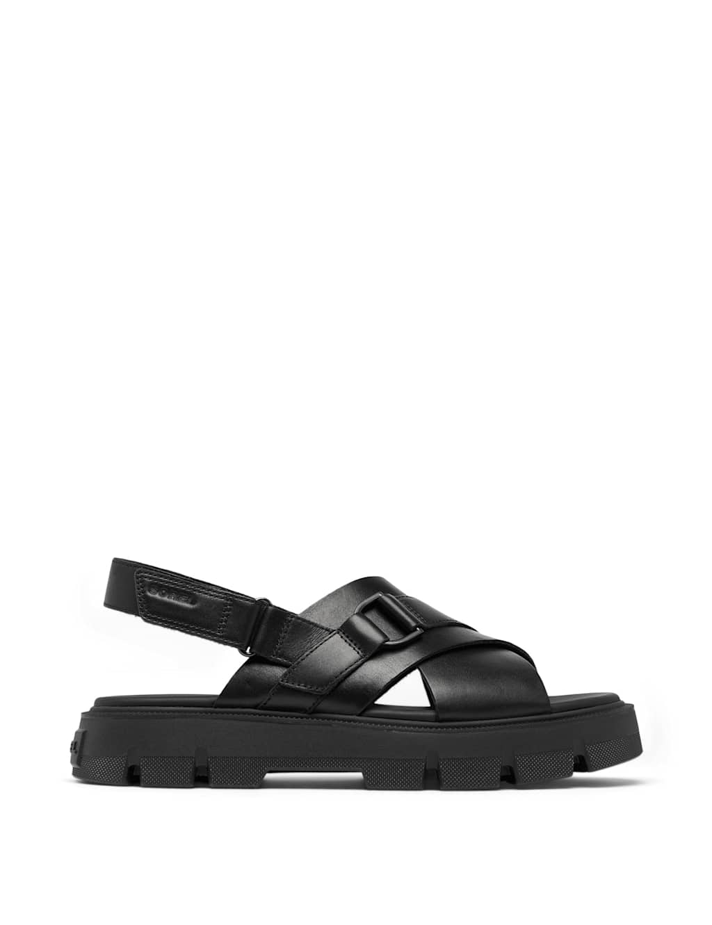 Rein Leather Crossover Chunky Flat Sandals