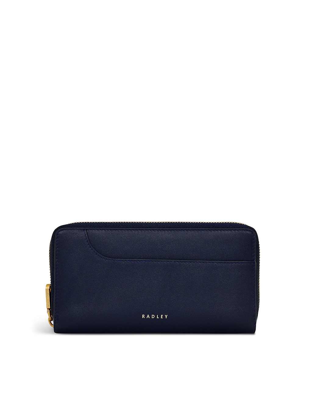 Radley Leather Zip Around Purse Dark Indigo