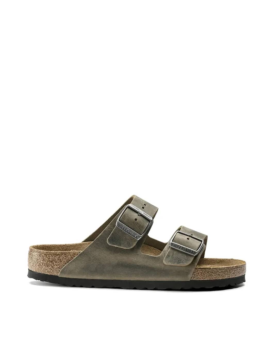Birkenstock Women's Arizona Leather Buckle Flat Sandals - 9½ - Khaki - Available at M&S