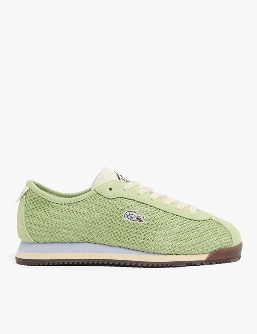 Lacoste Women's Lace Up Textured Trainers - 8 - Light Green - Available at M&S