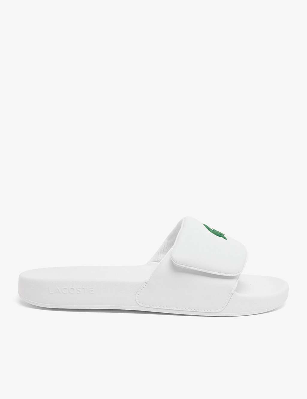 Lacoste Women's Flat Sliders - 3 - White Mix - Available at M&S