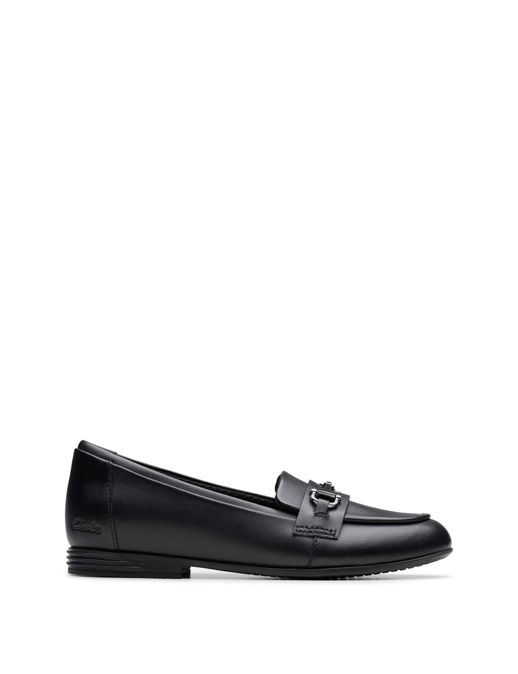 Clarks Kids' Finja Leather Loafers (13 Small - 2 Large) Black
