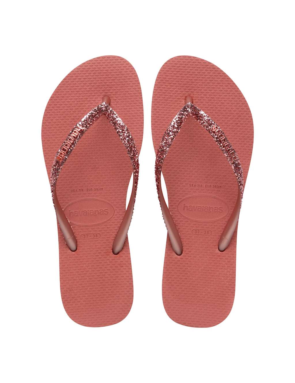 Havaianas Women's Glitter Flat Flip Flops - 35/36 - Pink - Available at M&S
