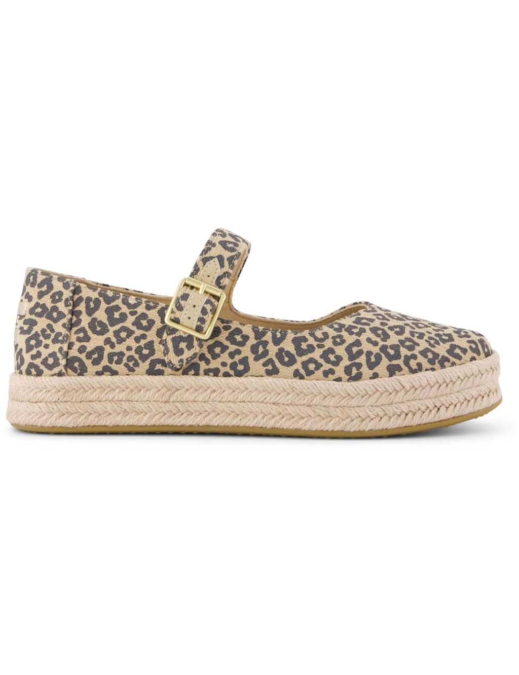 Toms Women's Canvas Leopard Print Mary Jane Espadrilles - 8 - Beige - Available at M&S