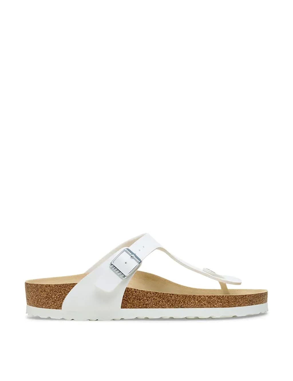 Birkenstock Women's Gizeh Metallic Flat Footbed Sandals - 7½ - White - Available at M&S