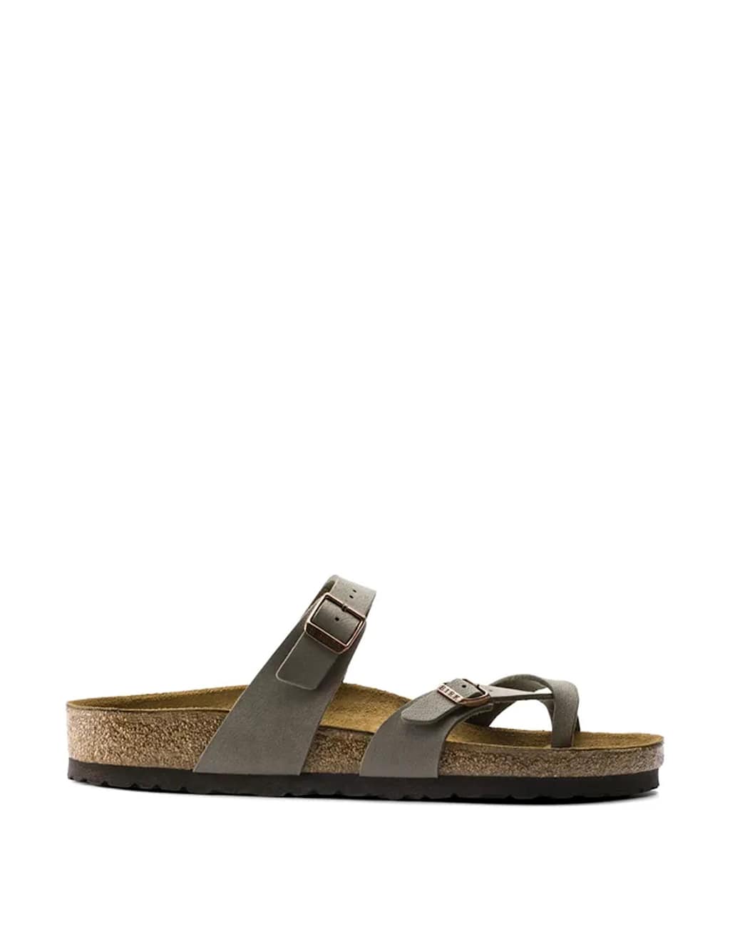 Birkenstock Women's Mayari Leather Crossover Buckle Flat Sandals - 7½ - Stone - Available at M&S