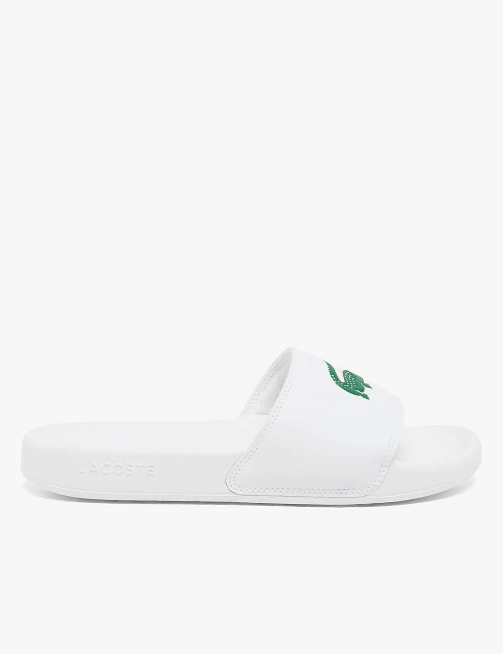 Lacoste Leather Flat Footbed Sliders White